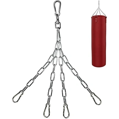 Imagen de Yes4All Premium cadena para saco de boxeo con 4 cierres, suspensión boxeo, acero inoxidable alta resistencia, rotación 360 grados, soporta hasta 68kg/156lbs