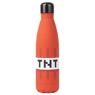 Imagen de Minecraft Botella de agua acero inoxidable TNT rojo para niños videojuegos 550 ml Regalos Mercancía oficial