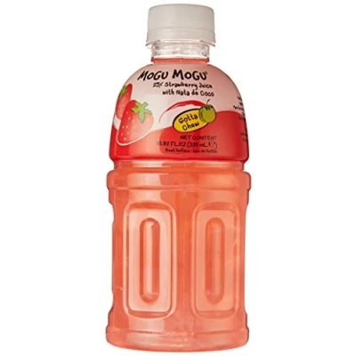 Imagen de Beber Nata de coco Fresa MOGU 320ml Tailandia Juego 12 piezas
