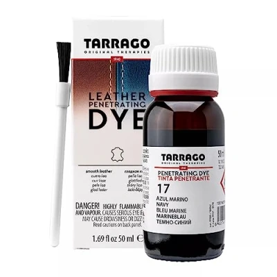 Imagen de Tarrago Penetranting Dye 50 ml Tinte Cubriente y Penetrante para Piel, Piel Sintética Charol (Azul Marino 17)