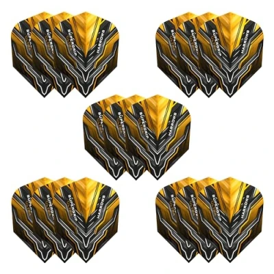 Imagen de Harrows Supergrip Ultra Juego de 5 plumas para dardos (15 vuelos en total) I 100 micras, extra fuertes, fabricadas el Reino Unido, accesorios profesionales