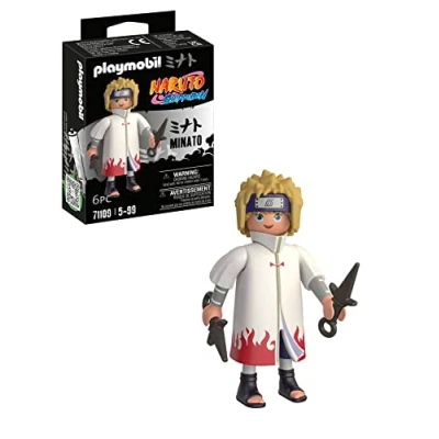 Imagen de PLAYMOBIL Naruto 71109 Minato con su Distintivo Abrigo Blanco y Rojo Dos Kunai, Divertido Juego Creativo para los Fans del Anime Detalles Accesorios auténticos, a Partir de 5 años