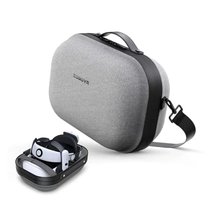 Imagen de BOBOVR Funda de transporte C3 compatible con correa Meta Quest 3 S3 Pro, tres modos versátiles, soporte escritorio para espacio trabajo ordenado, Gray, moderno