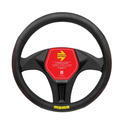 Imagen de Momo STREET SWC018BR Funda cubierta para el volante negro/rojo 38 39cm PVC