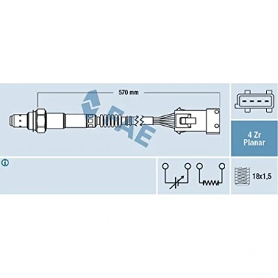 Imagen de FAE 77240 Sonda lambda PEUGEOT: 206 Hatchback, 207 SW, CITROËN: Saxo C2 C4 Coupé, SAAB: 9 3 Berlina, Cabrio