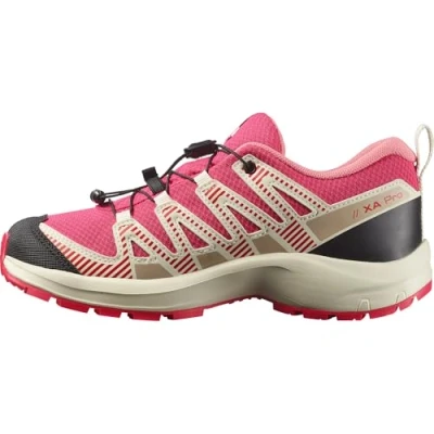 Imagen de Salomon XA PRO V8, Impermeable Junior, Rojo/Rosa, Zapatos de Senderismo Versátiles para Mayor Comodidad, Perfectos Excursionismo y Correr en Senderos Aventuras al Aire Libre. 3.9