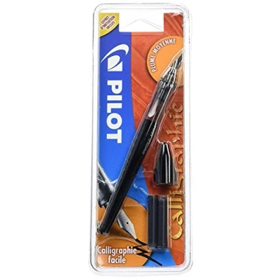 Imagen de Pilot Plumix Pluma estilográfica de trazo medio+Cartucho tinta negro, 0.58mm