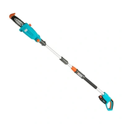Imagen de Gardena Set Ready To Use de podadora telescópica a batería TCS 20/18V P4A: sierra mano hasta 4 m, 20 cm longitud espada, cabezal flexible, inc. P4A 18 V y correa transporte (14770 20)