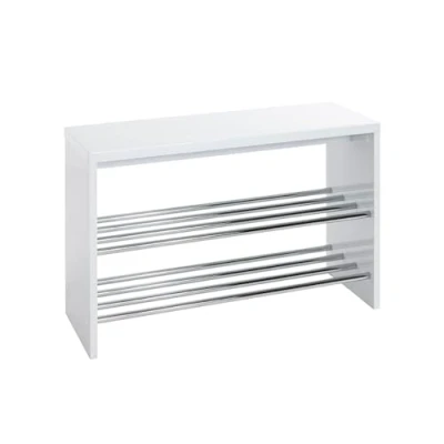 Imagen de HAKU Möbel Banco para zapatos cromo, blanco, MDF, metal Dim.: AN 81 cm x AL 55 P 30 cm, Estilo: Moderno