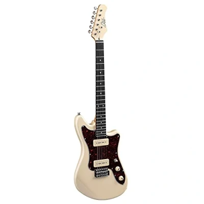Imagen de EKO Guitars Camaro VR 2 90, guitarra eléctrica, cuerpo de álamo, mango arce y diapasón resina WPC, pastillas P interruptor toggle 3 vías, controles volumen tono, color crema