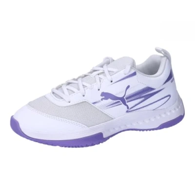 Imagen de Puma Varion II JR Unisex Zapatillas de balonmano para niños, Talla: 35.5, White/lavender alert Zapatos