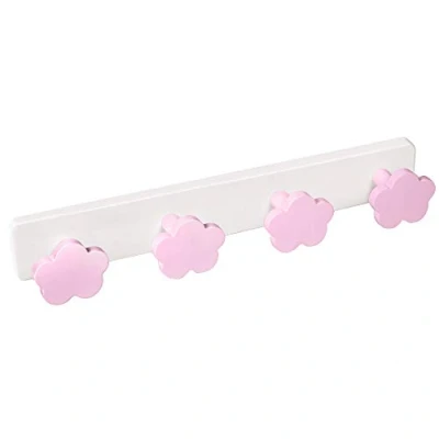Imagen de Percha pared habitación bebé nubes rosas con base plástico resina abs 410x60mm