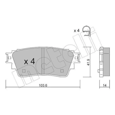 Imagen de METELLI 22 1160 0 Juego de pastillas freno excl. contacto avisador desgaste MITSUBISHI: Eclipse Cross