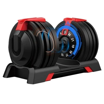 Imagen de DH FitLife 24kg Mancuernas Ajustables 3 a 24 KG con 12 Niveles de Peso, Juego Discos Pesas, Cortas Ajustables, Pesos Variables en 1 (1)
