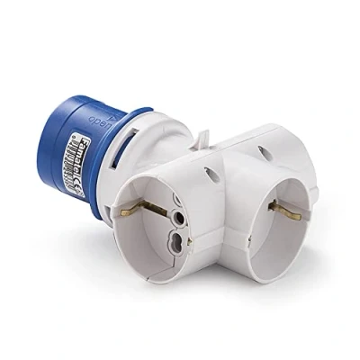Imagen de FAMATEL Adaptador industrial doméstico Clavija 2P+T 16A 220V 3 tomas 2P+TTL 250V