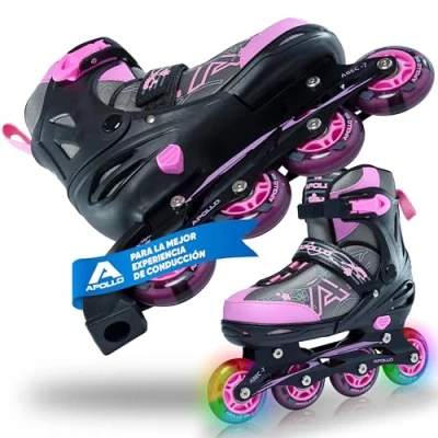 Imagen de Apollo Champion, Patines en Línea Talla Ajustable, Niña, Adulto De la 31 a 42, Ruedas LED