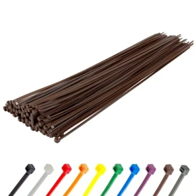 Imagen de Gocableties Bridas para cables, 100 unidades, color marrón, 300 mm x 7,6 mm, con resistencia a la tracción de 54,4 kg, extra fuerte, resistente los rayos UV