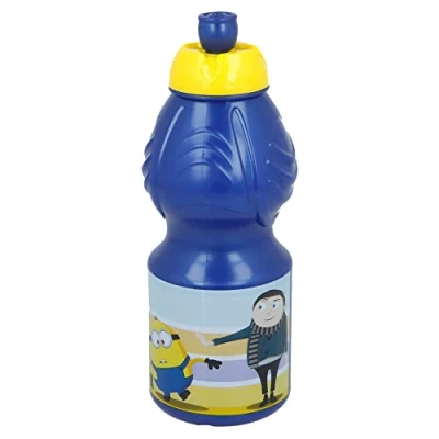 Imagen de Botella de agua plástico infantil con cierre anti goteo 400 ml Minions 2