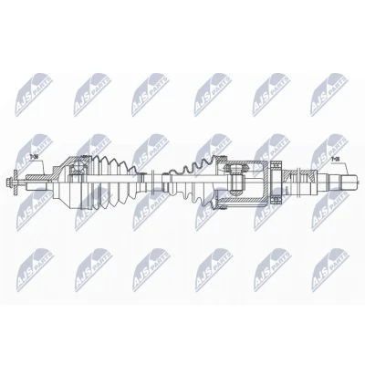 Imagen de NTY NPW VV 138 Árbol de Transmisión Eje delantero, derecha 945 automática VOLVO: V50, S40 II, C70 2 Cabriolet