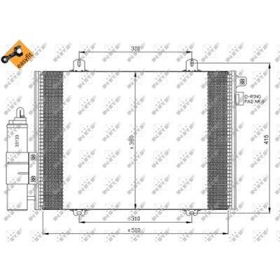 Imagen de NRF EASY FIT 35379 Condensador con secador, junta anular Aluminio 510 RENAULT: CLIO 2, 2 Kasten norauto, oscaro, mister auto