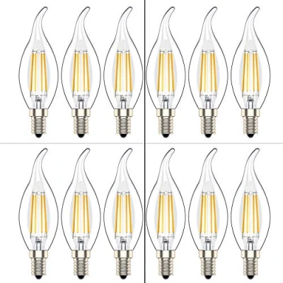 Imagen de Phoenix LED E14 Bombillas Vela de Filamento,Regulable,Luz Calida(2700K),4W Equivalente a 40W, 400 Lúmenes, Pack 12