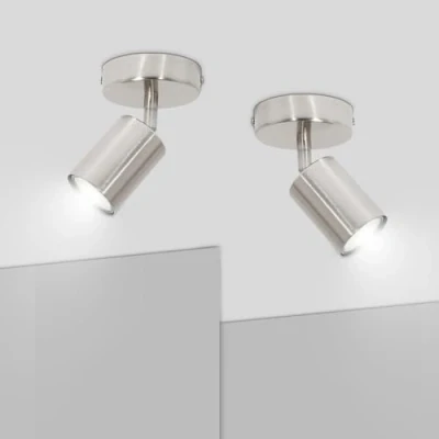 Imagen de Ketom 2 x GU10 Lámpara de Techo LED 1 Focos Orientables Níquel Mate Apliques Interior Modernas Sin Bombilla