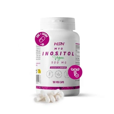 Imagen de HSN Inositol (forma Myo Inositol) 180 Cápsulas Vegetales 1500mg por Dosis Diaria de vitamina B8 Alto contenido zinc, cromo y B6 No GMO, Vegano, Sin Gluten