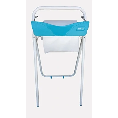 Imagen de YMBERSA Nayade System Dispensador de Papel Bobina Industrial trípode Blanco. con Cuchilla para facilitar el Corte.