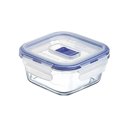 Imagen de Luminarc Pure Box Active Recipiente Cuadrado Hermético Vidrio 12x12x6,2cm 38cl Bicolor