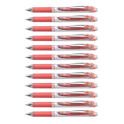 Imagen de Pentel EnerGel XM BL77 Bolígrafo de gel (12 unidades), color coral