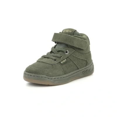 Imagen de Kickers Sneakers Hautes CUIR Kickalien Zapatos de bebé para niños, Talla: 32, Kaki