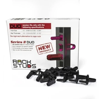 Imagen de Rackstuds DUO50 1RU Serie II Solución Universal para Montaje en Rack, Alternativa Fácil a Tuercas y Tornillos, Herramientas de Red Esenciales, Hardware Seguro, 50 Pack
