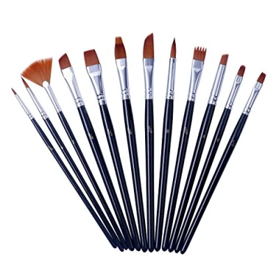 Imagen de Artme 12pz Conjunto De Pinceles Artista Nylon Cepillos Mixtos Profesionales En Embalaje Económico Acuarela/Acrílico/Gouache/Aceite/Pintura La Cara Uso Múltiple