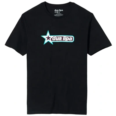 Imagen de Dua Lipa Camiseta Unisex Oficial con Logotipo de Merch DL, Negro, L