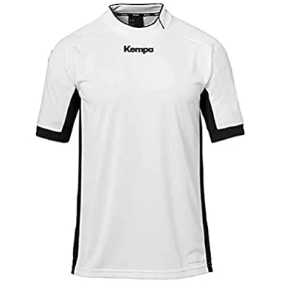 Imagen de Kempa Prime Shirt Camiseta De Balonmano Cuello Asimétrico para Hombre, Blanco/Negro, 164