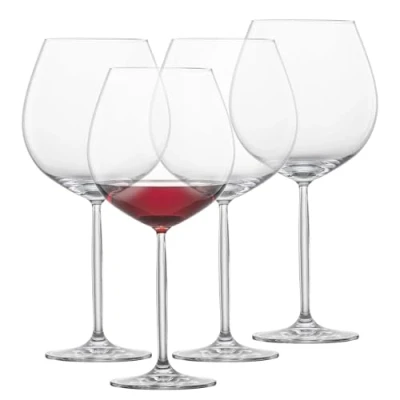 Imagen de Schott Zwiesel copas de vino tinto Borgoña Muse (juego 4), color burdeos abombadas para tinto, apto lavavajillas, fabricado en Alemania (número referencia 123670)