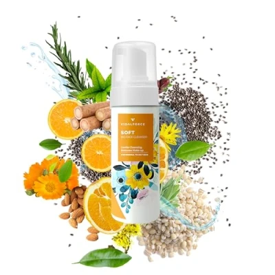 Imagen de Soft Espuma Limpiadora Facial Bio I Limpiador Piel Grasa o Mixta con 17 Activos Naturales y Mousse Pieles Sensibles de (No Waterproof) 150ml