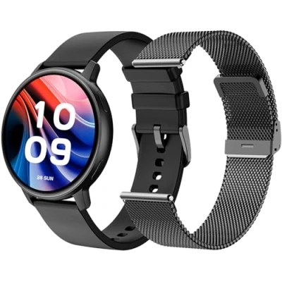 Imagen de SPC Smartee Duo Classic Smartwatch Reloj Inteligente Negro con Correa metálica Intercambiable, Pantalla AMOLED de 1.43, Llamadas Bluetooth, 8 días batería, 100 Deportes, IP68