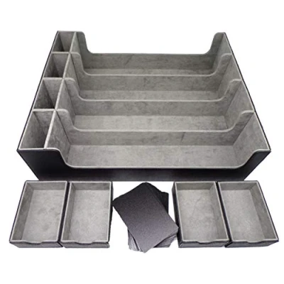 Imagen de docsmagic.de Premium 4 Row Trading Card Storage Box Black + Trays &amp; Divider MTG PKM YGO Tarjetas Coleccionables Caja de Almacenaje Negra
