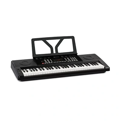 Imagen de Schubert Etude 61 MK II Teclado Digital, Piano eléctrico para ensayos, Teclas, Función de grabación y aprendizaje, 50 canciones, 300 tonos/ritmos, Funciona con cable pilas, Atril, Negro