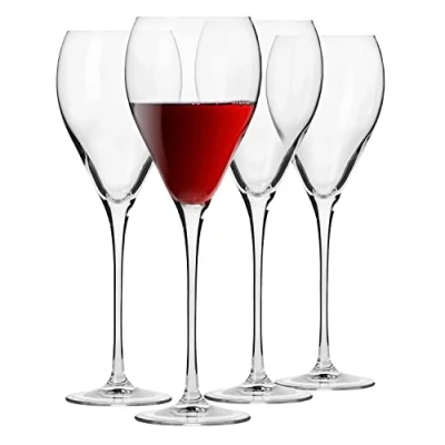 Imagen de Krosno Perla Copas de Vino Tinto 4 x 480 ml Juego Regalo Bodas Apto para Lavavajillas Vidrio Cristalino Sin Plomo Duradero Resistente a Arañazos Idea