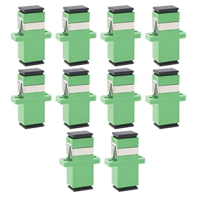 Imagen de 10 unids SC adaptador de fibra óptica monomodo hembra a APC acoplador red conector Internet extensor con panel montaje