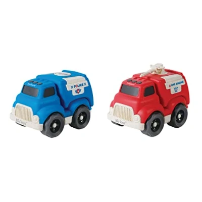 Imagen de Lexibook, Bio Toys, Coche de Juguete parcialmente Hecho Fibras Trigo, Policía y Bombero para niños, Rojo/Azul, BIOC05