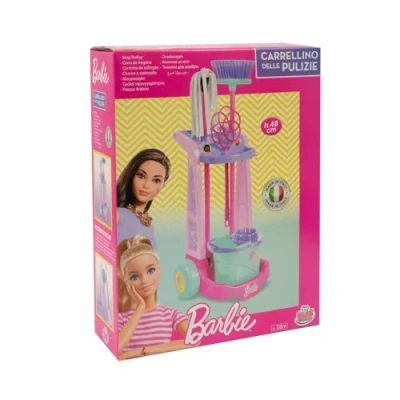 Imagen de Grandi Giochi Barbie Trolley Limpieza con Escoba, mopa, mopa y Cubo BAR47000