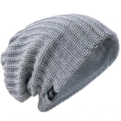Imagen de Hombre Gorro de Punto Slouch Beanie Knit Invierno Verano Hat (Acanalado Pálido)