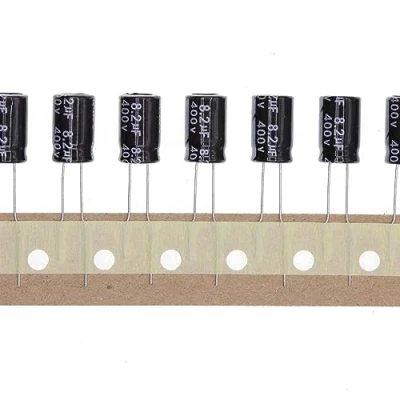 Imagen de 50 Piezas 400V 8.2UF Condensador electrolítico de aluminio enchufable 8x12 8 * 12mm