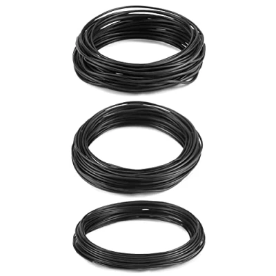 Imagen de QWORK® 3 Rollos Alambre Bonsai, Aluminio Anodizado pour Formación 1,0mm/1,5mm/2,0mm, Cada Tamaño 10 m (Negro)