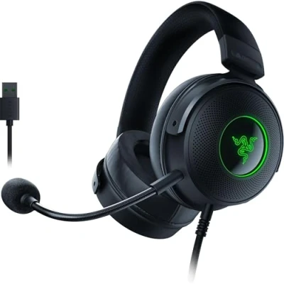 Imagen de Auriculares gaming Razer Kraken V3, Cancelación pasiva ruido, Chroma™ RGB, Micrófono HyperClear, Negro