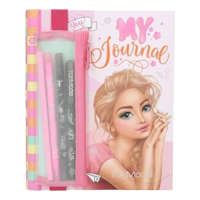 Imagen de Depesche 12716 TOPModel My Cuaderno en Rosa con Motivo de Modelo, Carpeta Anillas para diseñar uno Mismo como Bullet Journal, Incl. bolígrafos, Pegatinas, etc, Multicolor