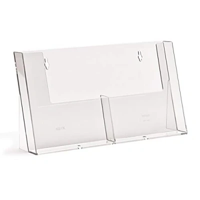 Imagen de Taymar Soporte para folletos de mesa con dos compartimentos en formato DIN A5 vertical